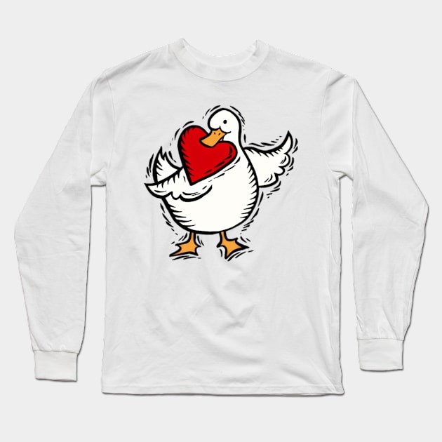 Cute Little Duck Long Sleeve T-Shirt by tzolotov